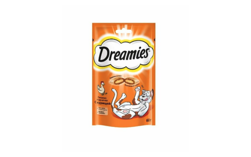 Dreamies Подушечки для кошек с курицей