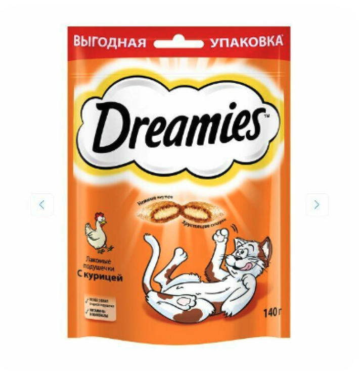 Dreamies Подушечки для кошек с курицей