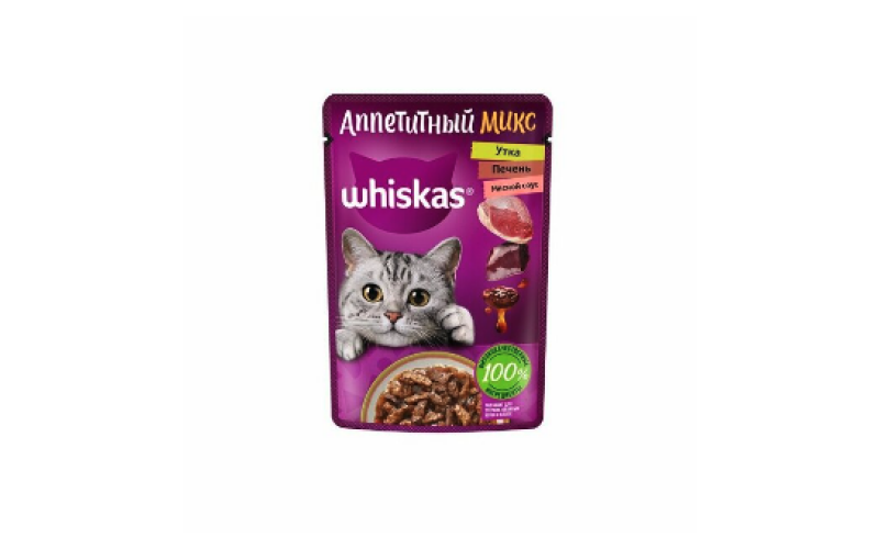 Whiskas Аппетитный микс (утка, печень, мясной соус)