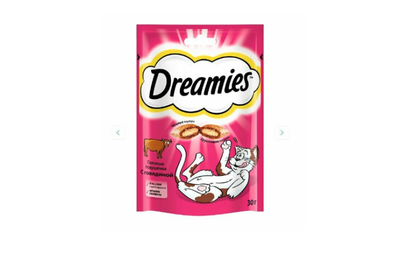 Dreamies Подушечки для кошек с говядиной