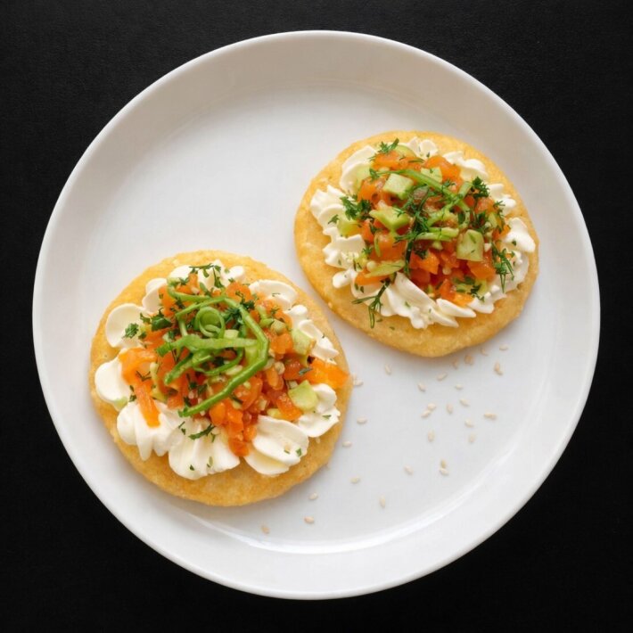 Драники с тартаром из лосося