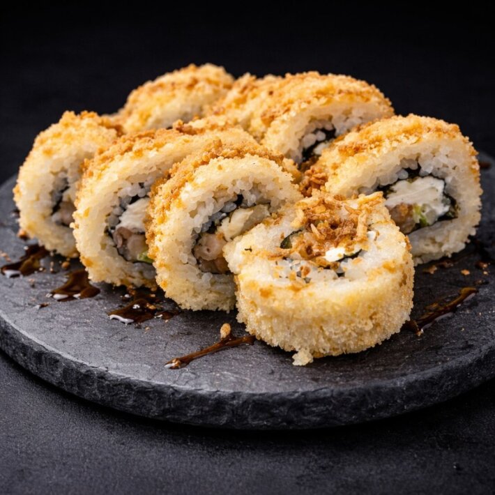 Темпура с копченым лососем