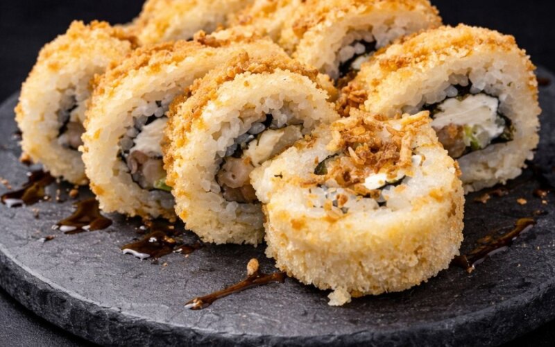 Темпура с копченым лососем