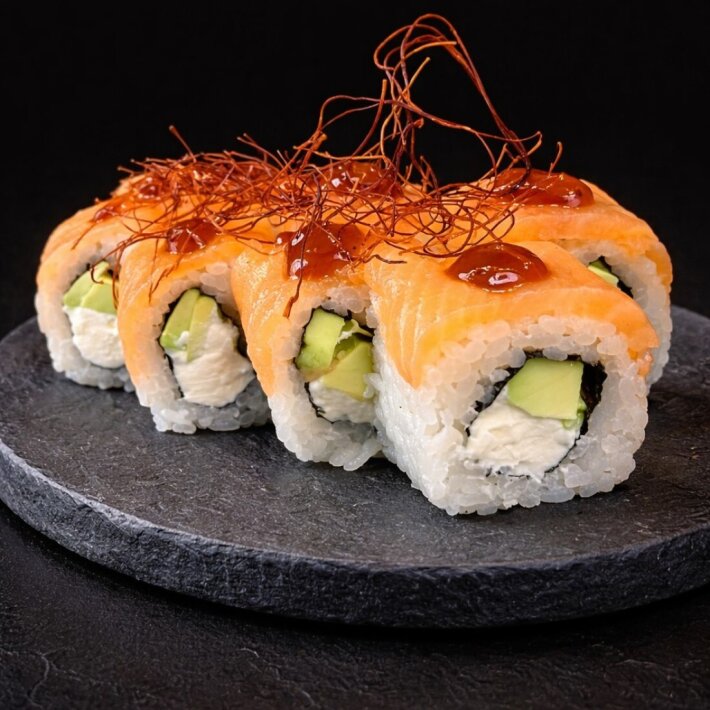 Ролл «Филадельфия с копченым лососем»