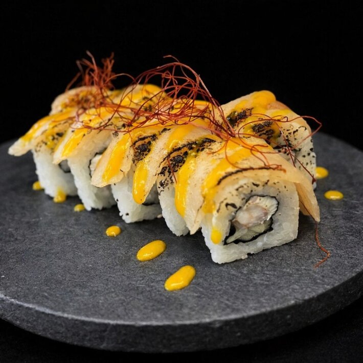 Ролл «Окунь татаки»