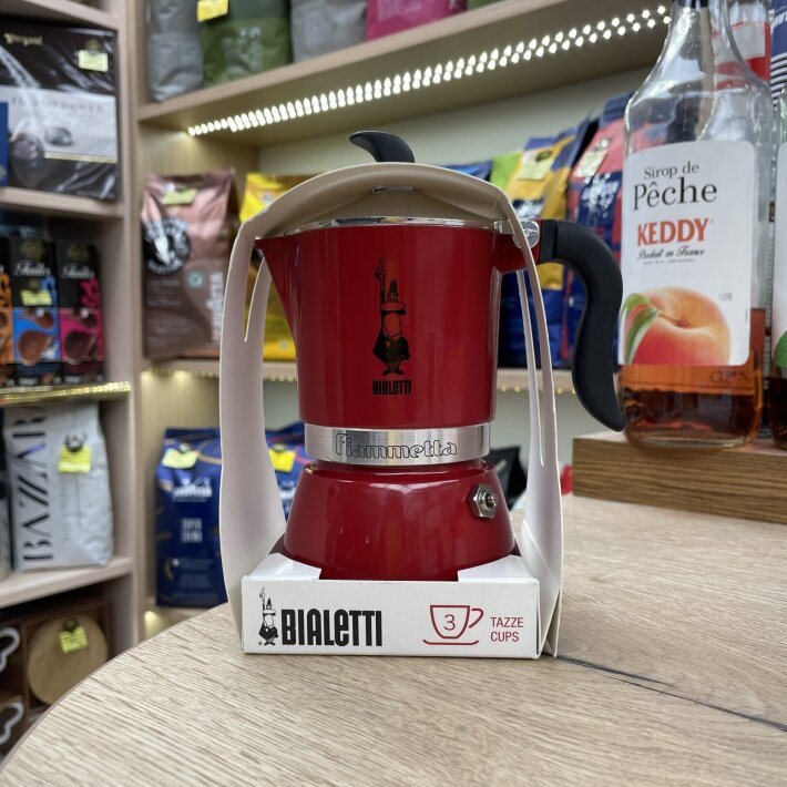 Гейзерная кофеварка Bialetti Fiammetta бордовая