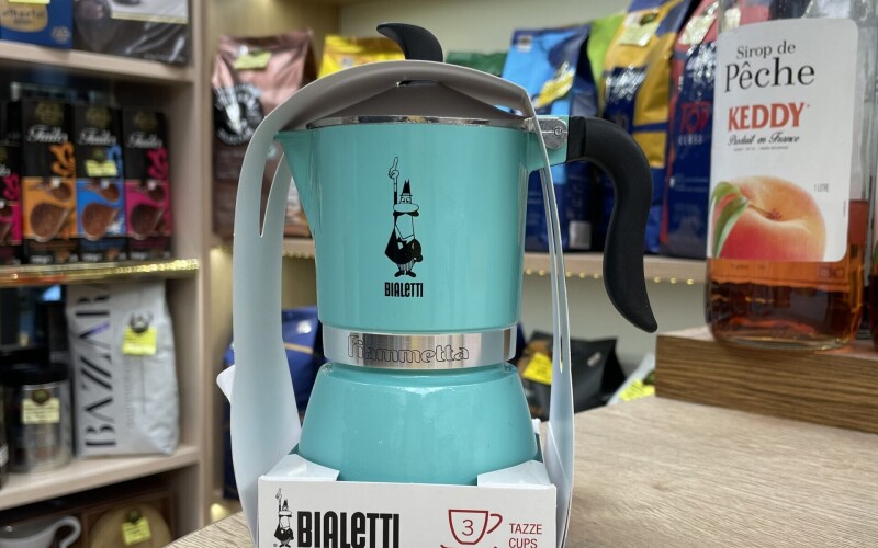 Гейзерная кофеварка Bialetti Fiammetta бирюзовая