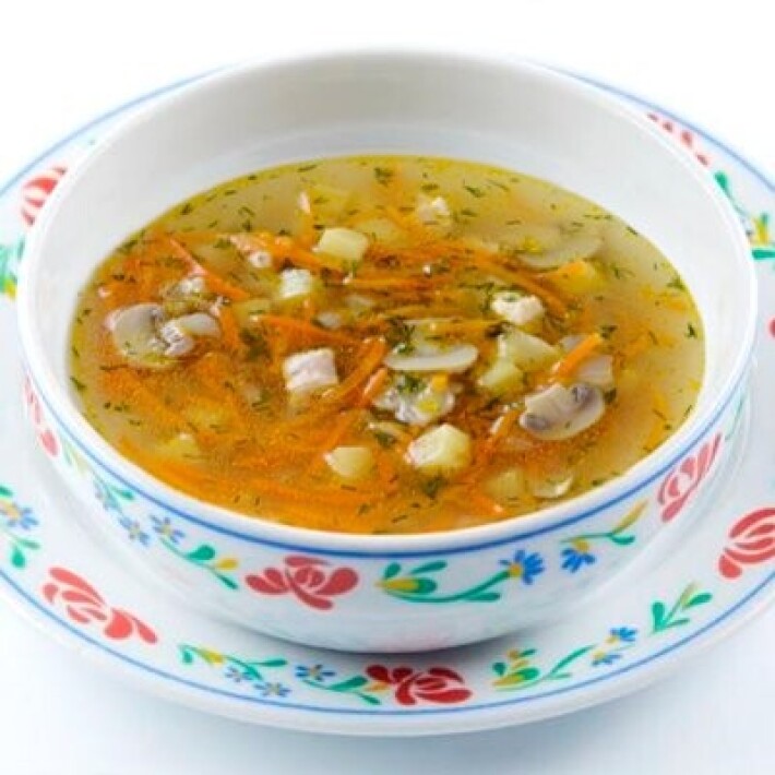 Грибной суп с перловкой