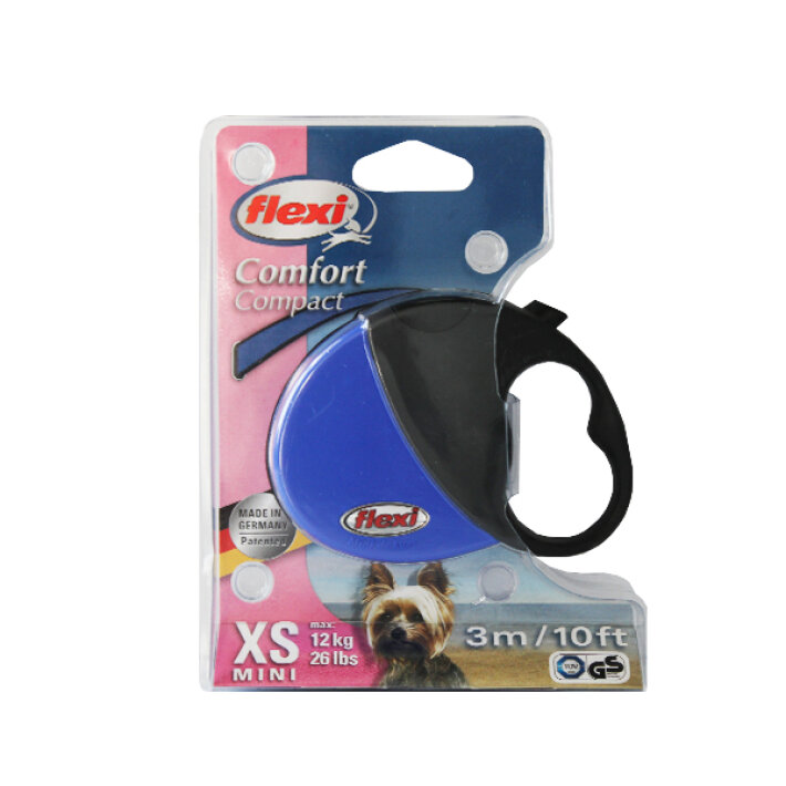 Рулетка Flexi Comfort Compact синяя XS, лента 3 м