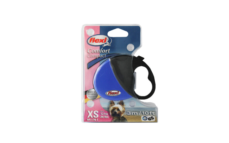 Рулетка Flexi Comfort Compact синяя XS, лента 3 м