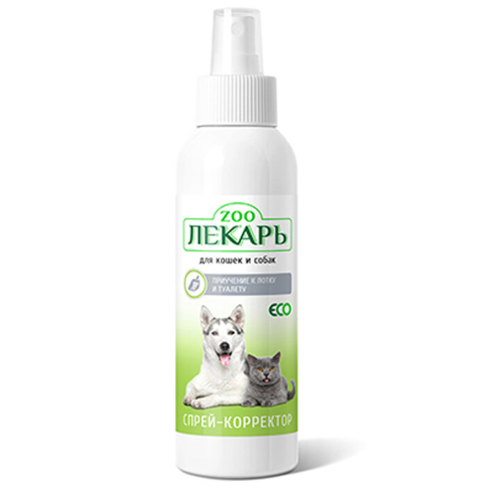 Спрей-корректор ЭКО ЗООЛЕКАРЬ приучение к туалету и лотку для кошек и собак, 200 мл