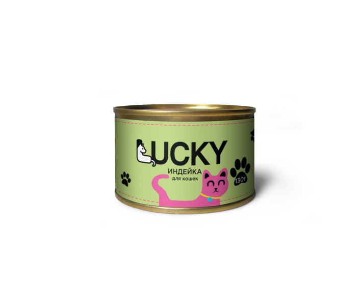 Консервы для кошек Lucky с индейкой, 130 гр