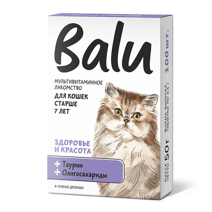 Лакомство мультивитаминное BALU для кошек старше 7 лет 