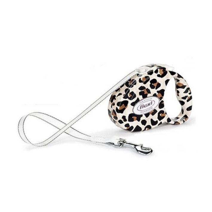 Рулетка Flexi Fashion Leopard М, лента 5 м