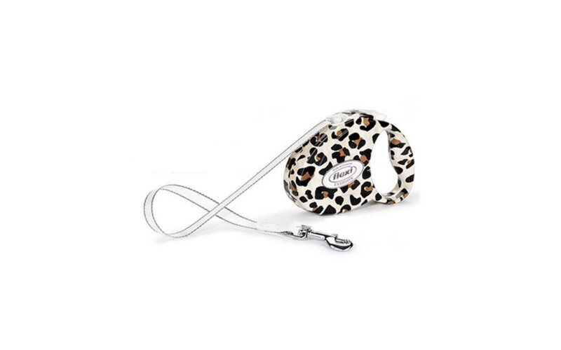 Рулетка Flexi Fashion Leopard М, лента 5 м