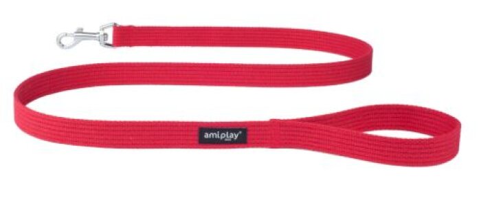 Поводок Amiplay Cotton красный S, 1,4 м