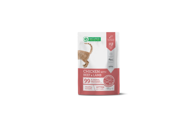 Natures Protection Kitten Healthy Growth (говядина), 100 гр