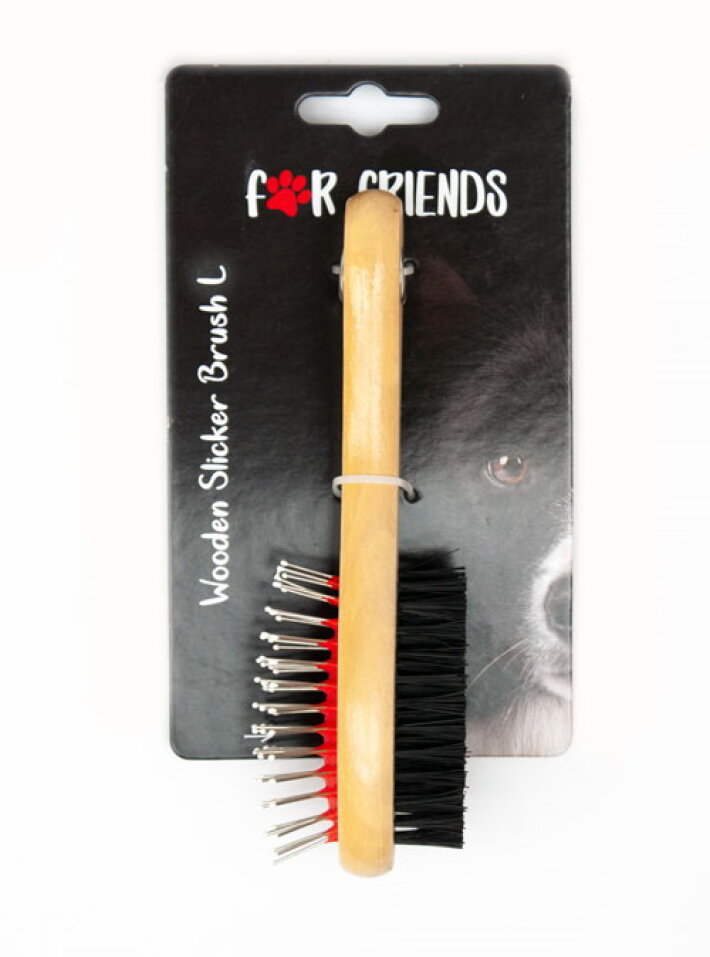 Двустороння щетка For Friends с деревянной ручкой, L 7*23.5 см