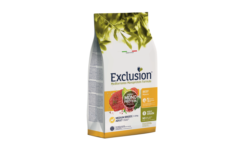 EXCLUSION Monoprotein Medium Beef Noble Grain (говядина), 12 кг