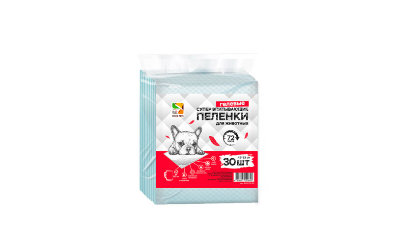 Пеленки для собак Four Pets 45х33 см, 30 шт