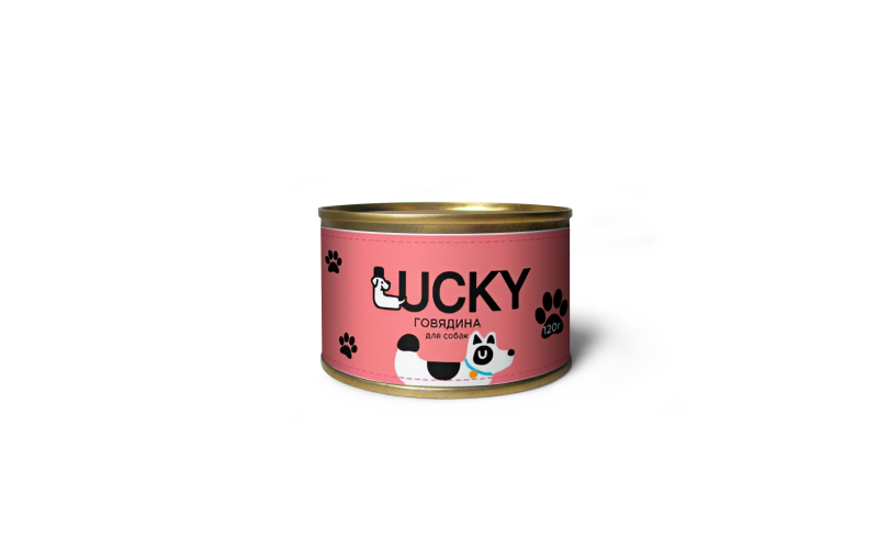 Консервы для собак Lucky с говядиной, 120 гр