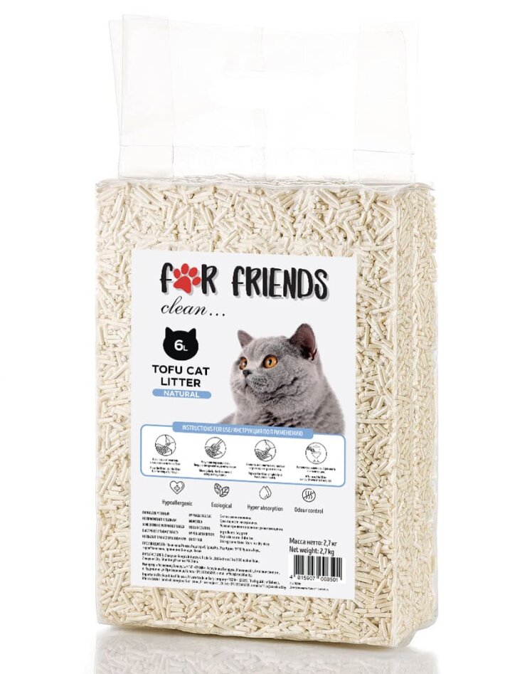 Наполнитель For Friends Tofu Natural, 6л