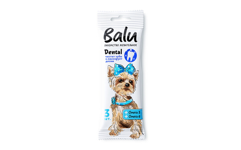 Balu Dental Лакомство для собак с омега 3, омега 6, 36 гр