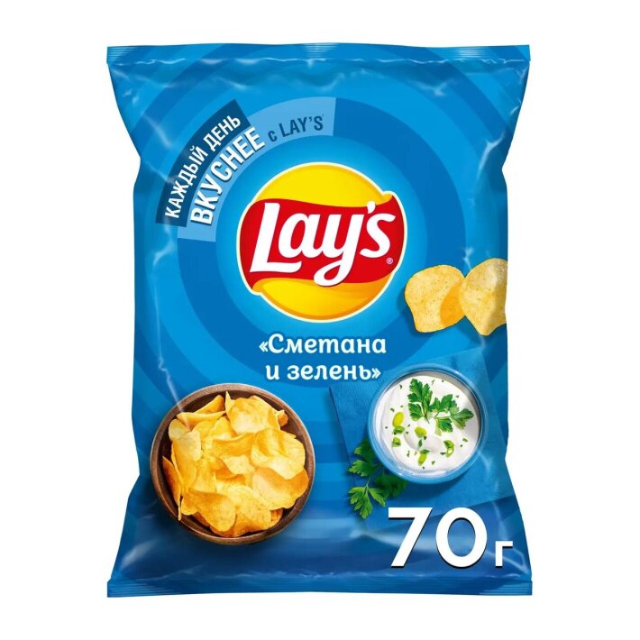 Чипсы Lays «Сметана и зелень»