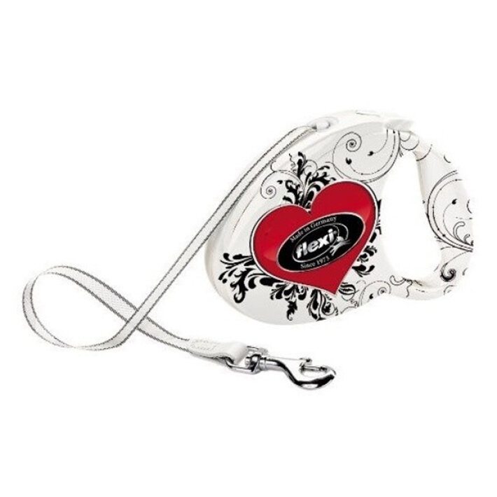 Рулетка Flexi Fashion Hearts М, лента 5 м