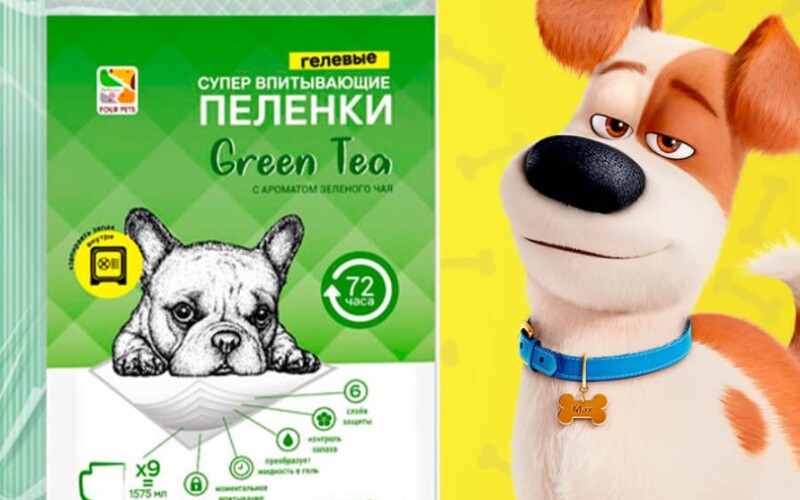 Пеленки для собак Four Pets Green Tea 60х90 см, 10 шт