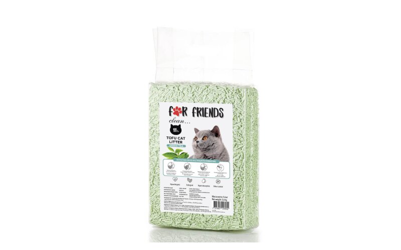 Наполнитель For Friends Tofu Green tea, 11л