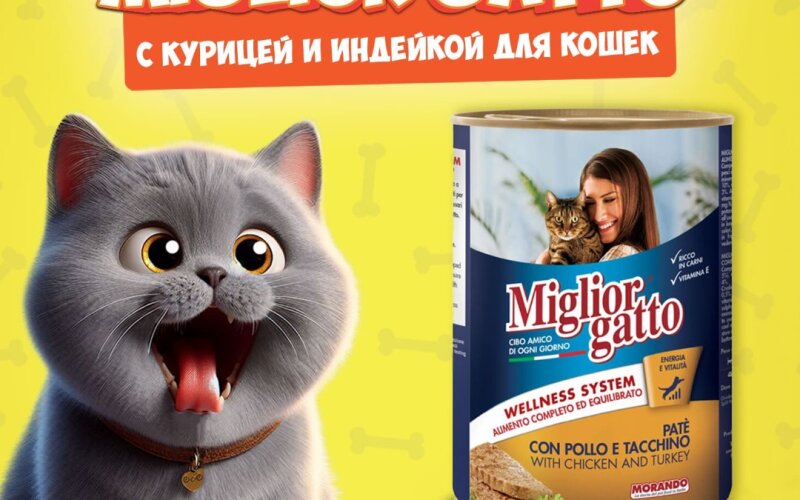 Miglior Gatto Chicken/Turkey (курица, индейка), 400 гр