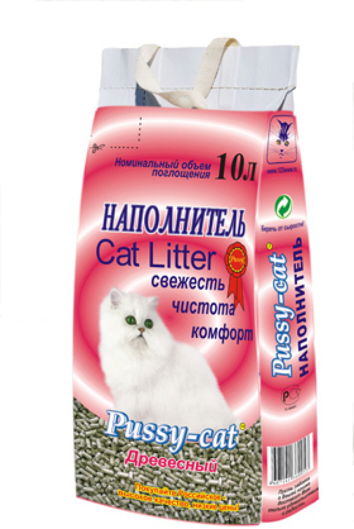 Pussy-cat наполнитель древесный, 10 л