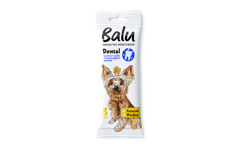 Лакомство для собак Balu Dental с кальцием и фосфором, 36 гр