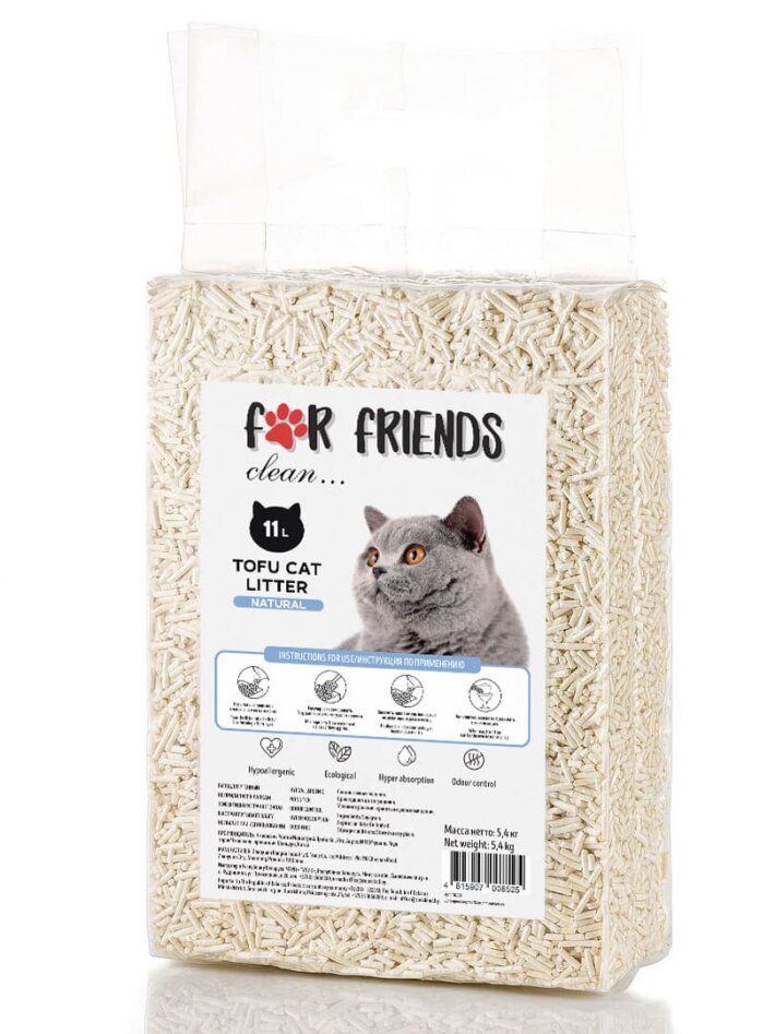 Наполнитель For Friends Tofu Natural, 11л