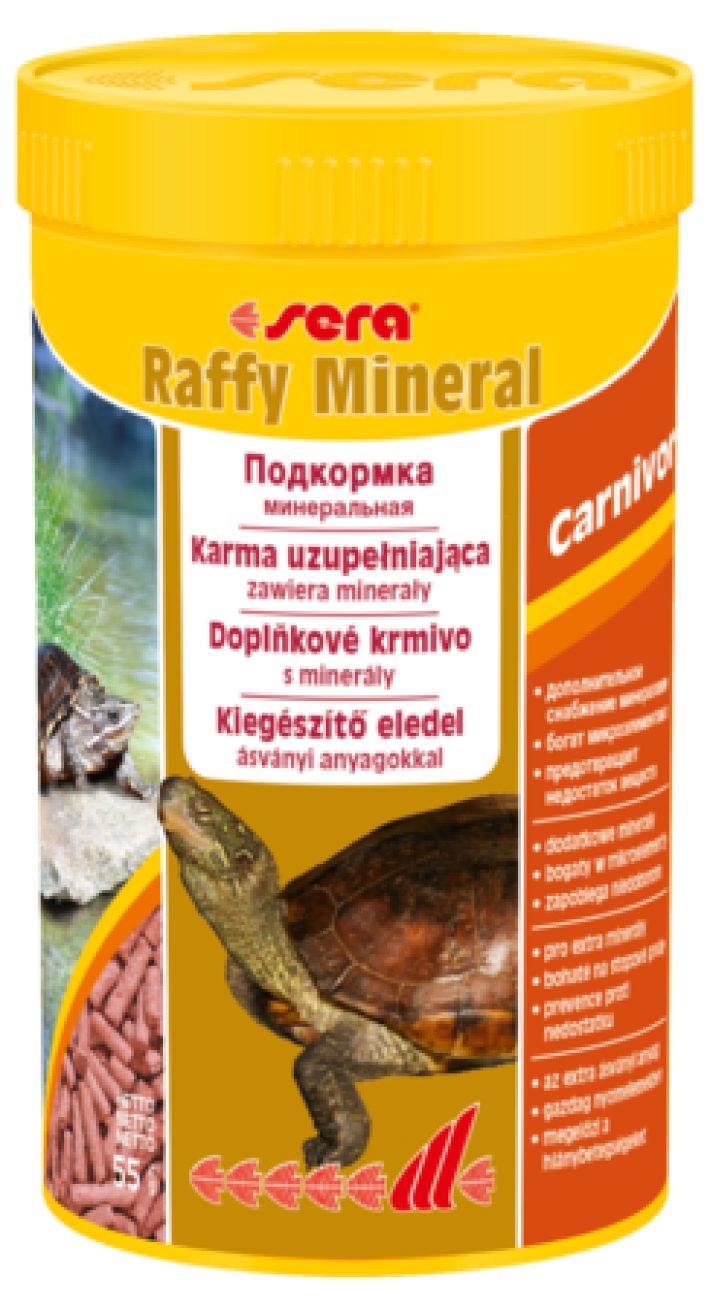 SERA Корм палочки для водных черепах Raffy Mineral, 250 мл/55 гр