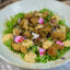 Салат со свининой, огурцами
кимчи и тыквенным муссом