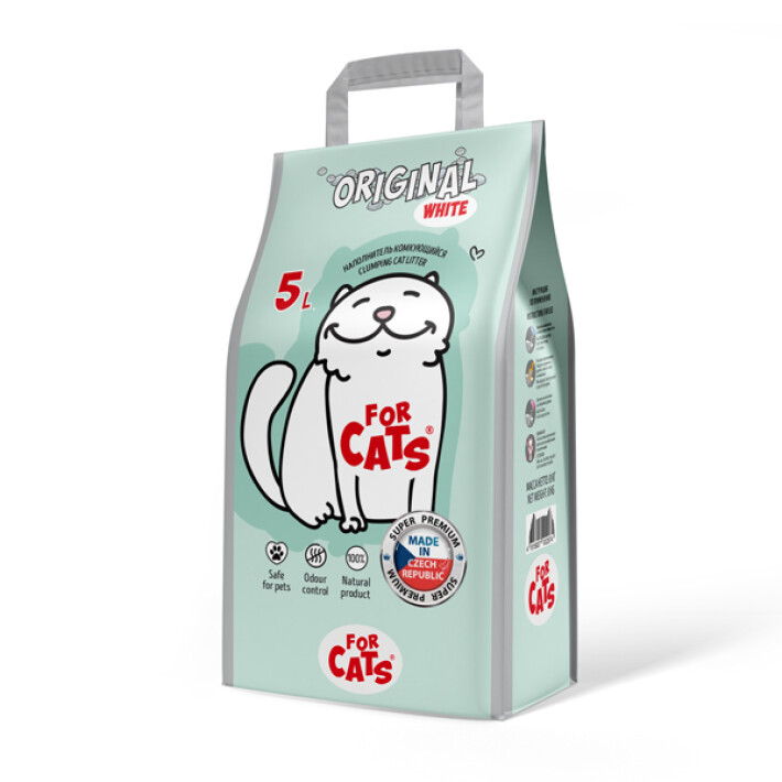 FOR CATS Original White без запаха, 5 л