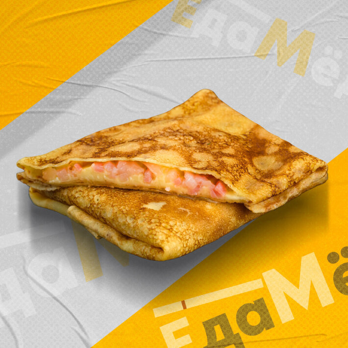 Блинчик с салями и сыром