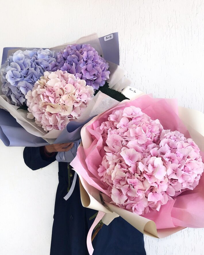 Букет 131 «Облака цветных гортензий»