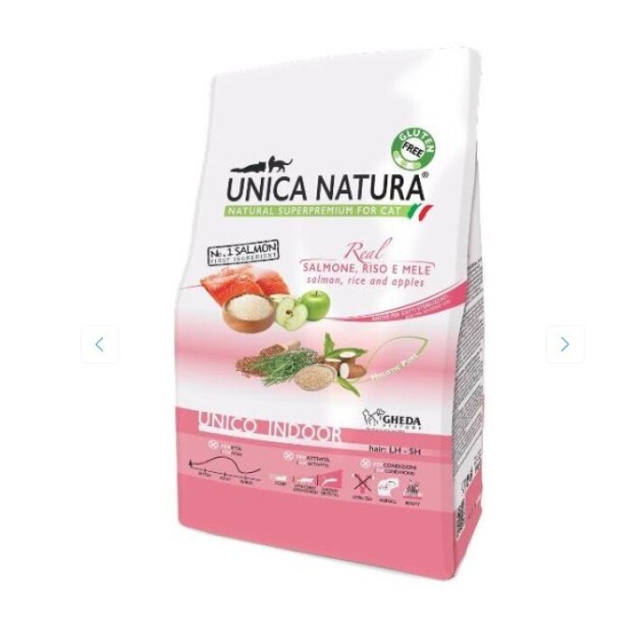 Unica Natura Unico Indoor (Лосось, рис, яблоко), 350 г