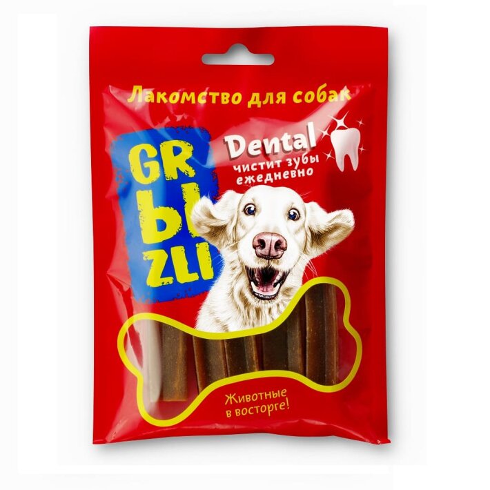 Лакомство GRЫZLI Dental жевательное для собак крупных пород, 150 гр, 3 шт