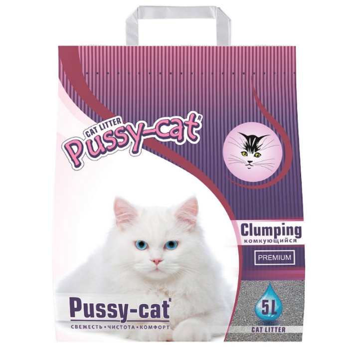 Pussy-cat Premium наполнитель комкующийся с ароматом лаванды, 5л
