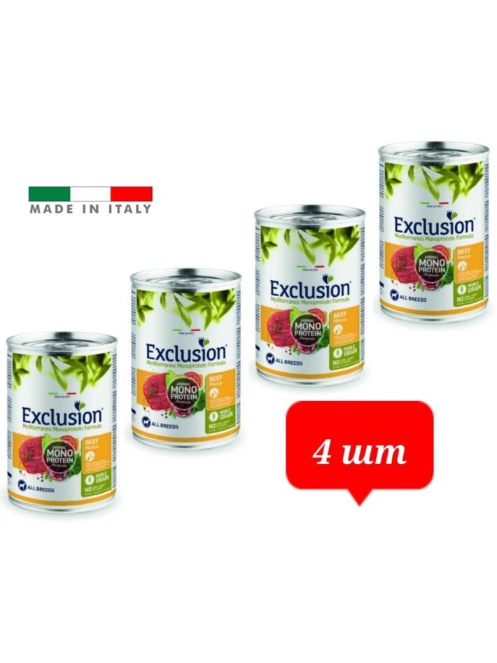 EXCLUSION Monoprotein (говядина), 400 гр*4шт