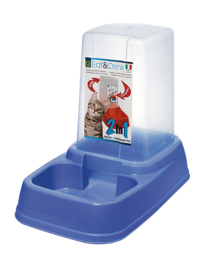 Поилка-кормушка Georplast круглая пластиковая универсальная, 3,7 л