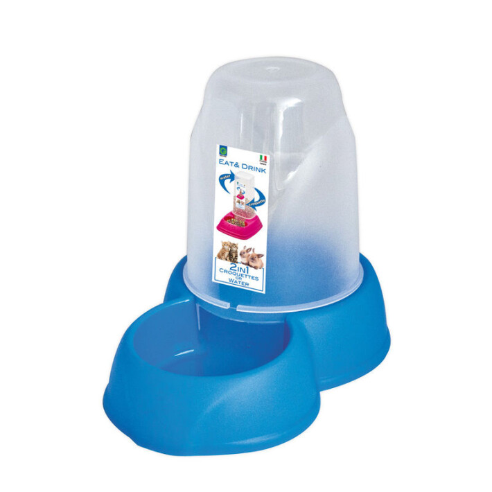 Поилка-кормушка Georplast круглая пластиковая универсальная, 1,6 л