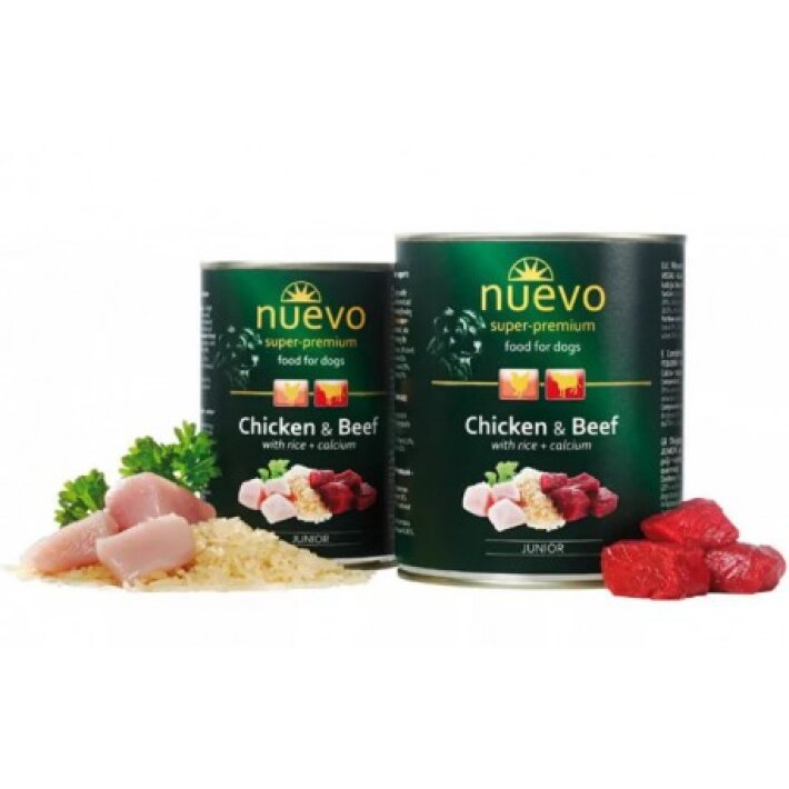 Nuevo Junior с курицей и говядиной, 800 гр*4 шт.