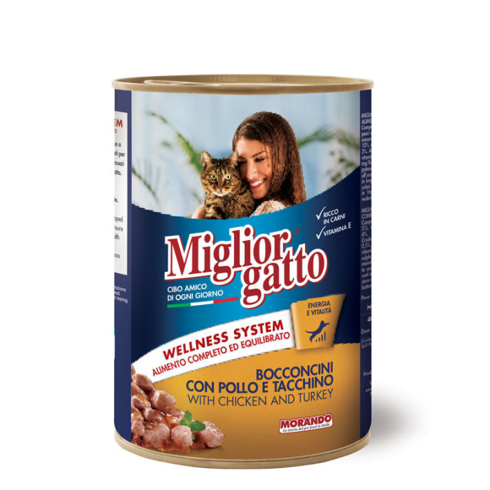 Miglior Gatto (курица, индейка), 405 гр*4 шт
