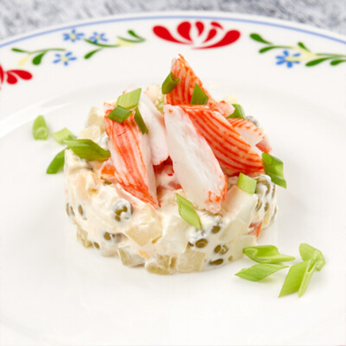 Салат «Оливье со снежным крабом»