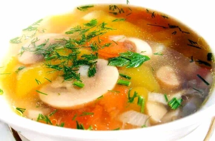Суп картофельный с грибами